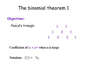 The binomial theorem 1