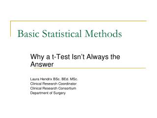 Basic Statistical Methods