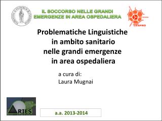 Problematiche Linguistiche in ambito sanitario nelle grandi emergenze in area ospedaliera