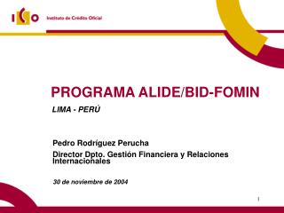 PROGRAMA ALIDE/BID-FOMIN