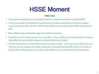 HSSE Moment