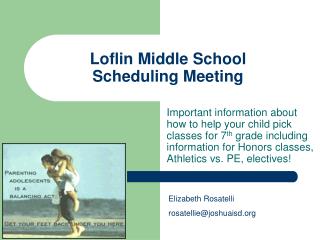 Loflin Middle School Scheduling Meeting