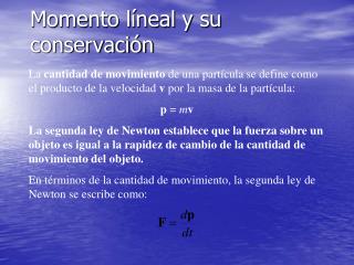 Momento líneal y su conservación