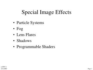 Special Image Effects
