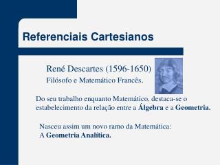 Referenciais Cartesianos