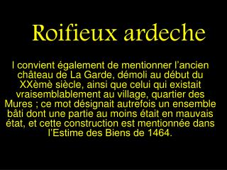 Roifieux ardeche