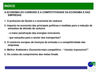 A ECONOMIA DO CARBONO E A COMPETITIVIDADE DA ECONOMIA E DAS EMPRESAS