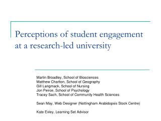 Perceptions of student engagement at a research-led university