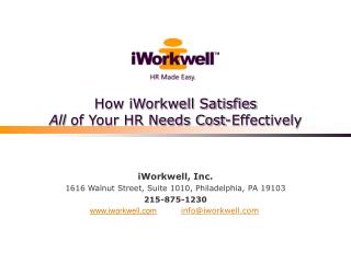 How iWorkwell Satisfies All of Your HR Needs Cost-Effectively