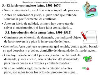 3.- El juicio contencioso (cáns. 1501-1670)