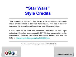“Star Wars” Style Credits