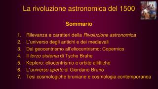 La rivoluzione astronomica del 1500