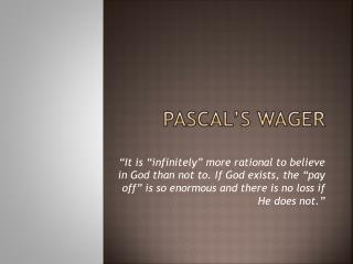 Pascal’s Wager