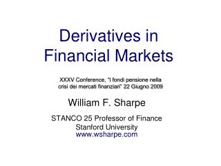 Derivatives in Financial Markets