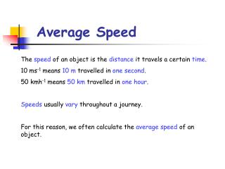 Average Speed