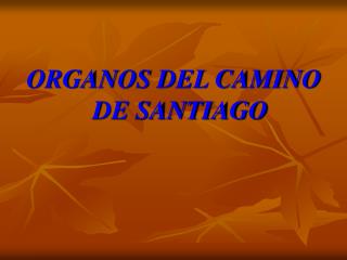 ORGANOS DEL CAMINO DE SANTIAGO