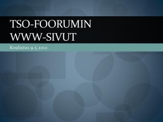 TSO-foorumin www-sivut