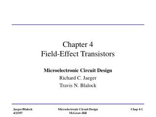 Chapter 4 Field-Effect Transistors