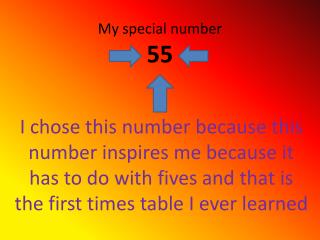 My special number 55