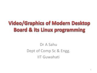 Video/Graphics of Modern Desktop Board &amp; its Linux programming