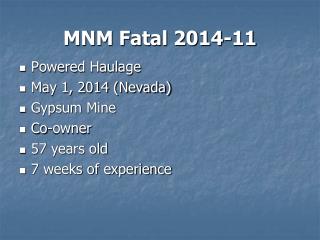 MNM Fatal 2014-11