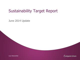 Sustainability Target Report