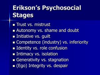 Erikson’s Psychosocial Stages