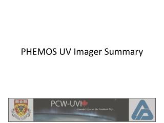 PHEMOS UV Imager Summary