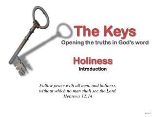 Holiness Introduction