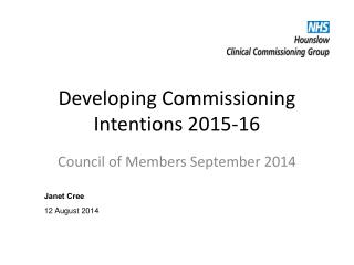 Developing Commissioning Intentions 2015-16