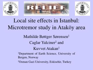 Local site effects in Istanbul: Microtremor study in Ataköy area