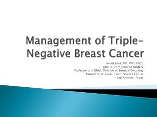 Management of Triple-Negative Breast Cancer