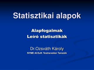 Statisztikai alapok