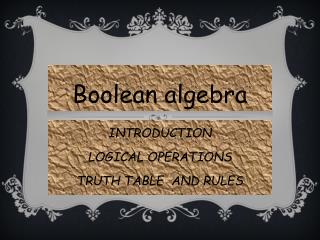 Boolean algebra