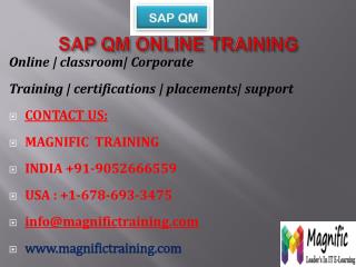 SAP QM ONLINE TRAINING IN AUSTRALIA