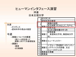 ヒューマンインタフェース演習 坪倉 日本文理大学