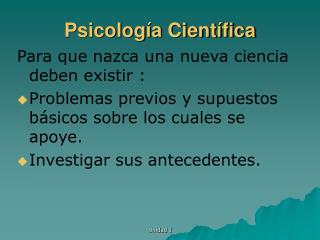 Psicología Científica