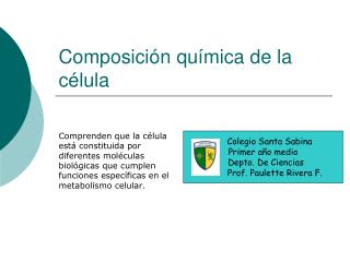 Composición química de la célula