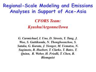 Regional-Scale Modeling and Emissions Analyses in Support of Ace-Asia