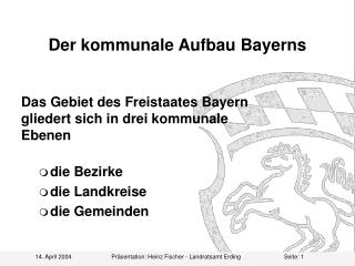 Der kommunale Aufbau Bayerns