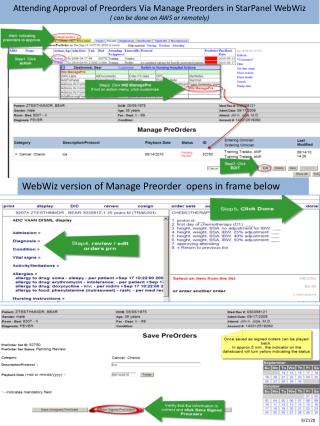 Attending Approval of Preorders Via Manage Preorders in StarPanel WebWiz