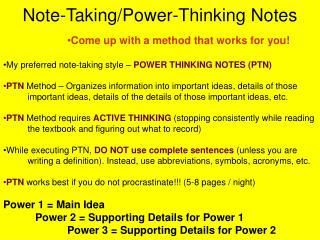 Note-Taking/Power-Thinking Notes