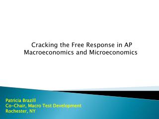 Cracking the Free Response in AP Macroeconomics and Microeconomics