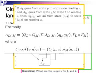 Closure properties for regular languages