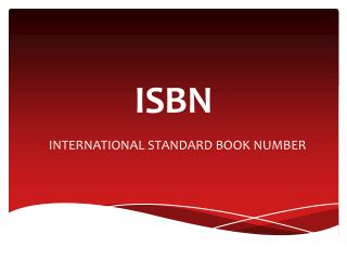 INTERNATIONAL STANDARD BOOK NUMBER