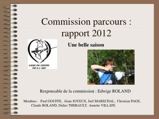Commission parcours : rapport 2012