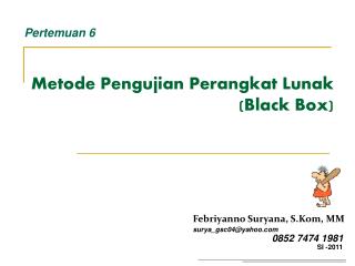 Metode Pengujian Perangkat Lunak (Black Box)