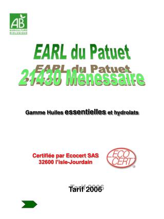 EARL du Patuet 21430 Ménessaire