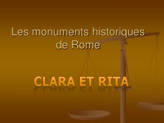 Les monuments historiques de Rome