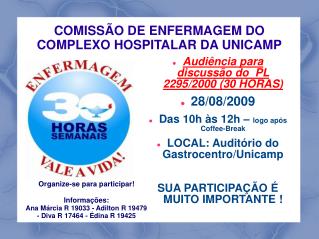 COMISSÃO DE ENFERMAGEM DO COMPLEXO HOSPITALAR DA UNICAMP